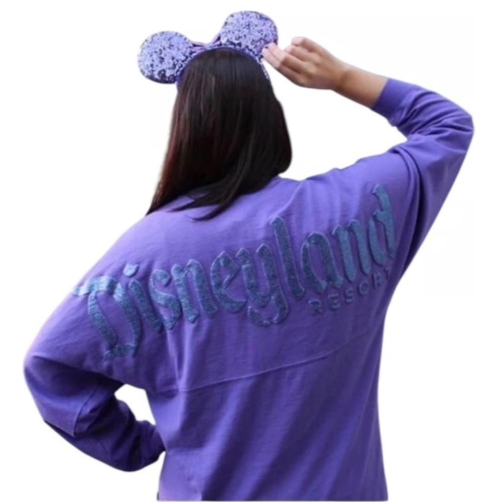 Disney Parks Spirit Jersey Purple Potion Glitter Pullover Oversized Sz XL